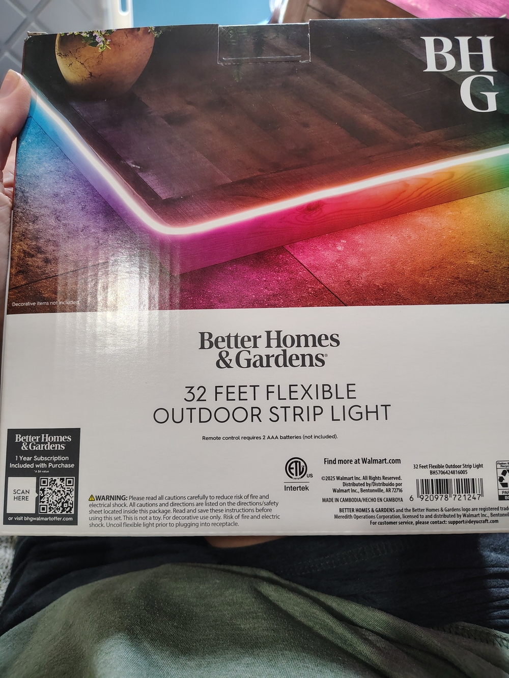Better Homes & Gardens LED Outdoor Strip Light - Multi-Color Glow